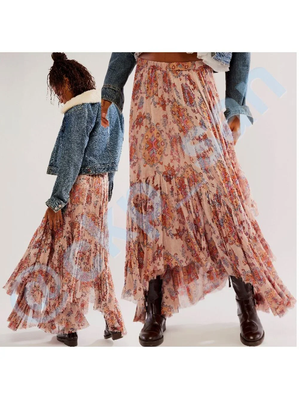 NWT Free People FP One Clover Printed Skirt Sz L